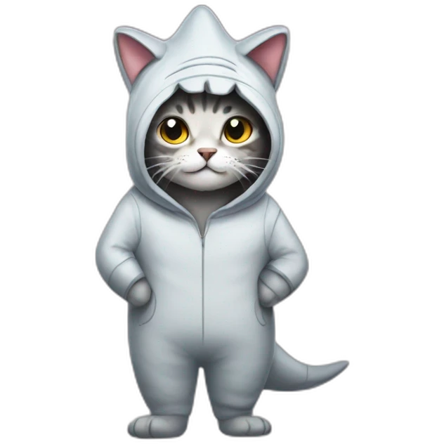 cat in a shark onesie emoji