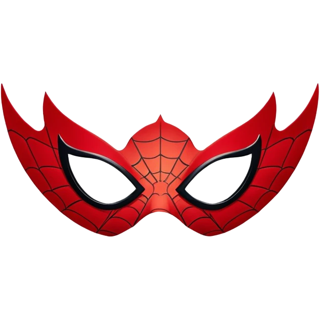 Spider-Man face mask only, classic red mask with white eyes emoji