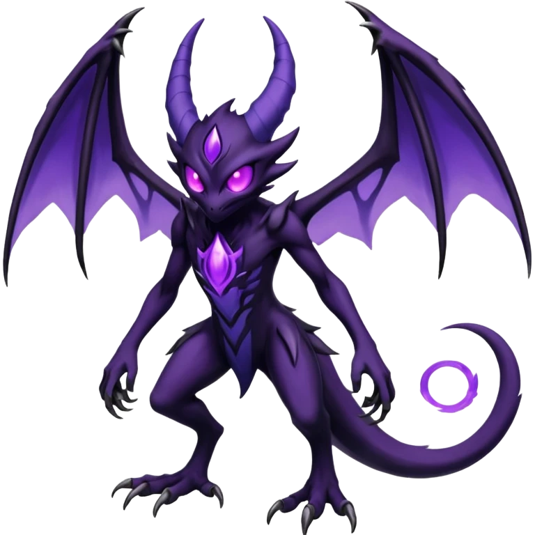Gloomy Haunter-Lunala-Darkrai-Fakémon-hybrid-creature (full body)  emoji
