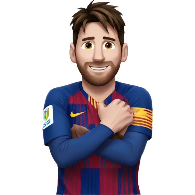 messi who makes a heart with these hands emoji