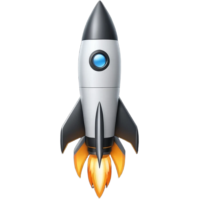 Create an emoji in which it is representing AI logo similarly like the logo of Chat GPT ,Gemini but different completely different and very professional not simple and try to make it in black and white colour . This AI named Vimaan means rocket AI so try to make it in emoji