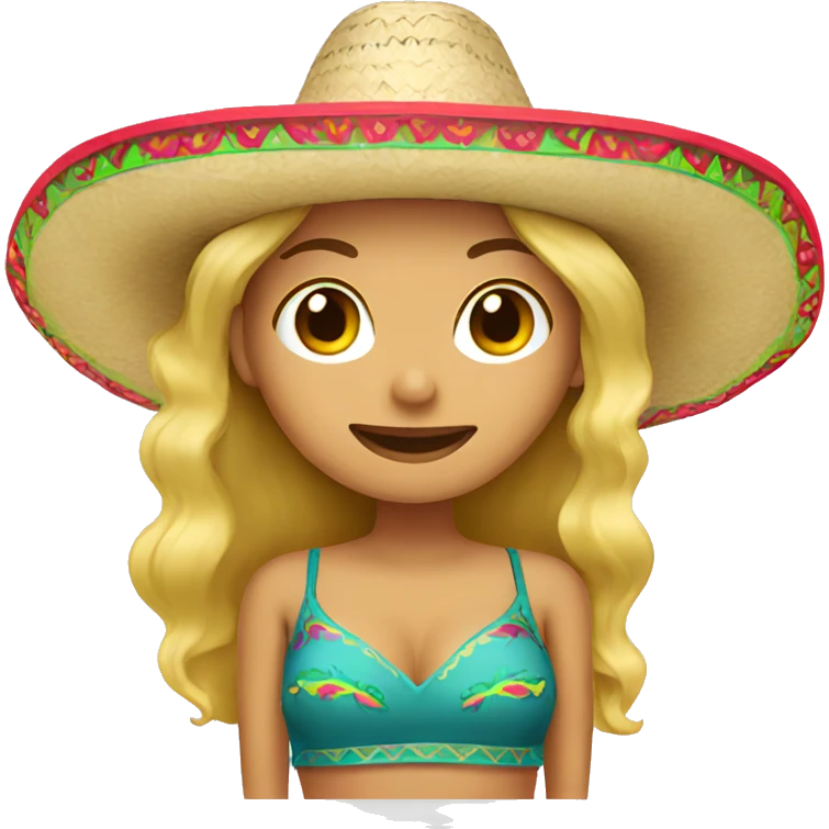 Blonde Mexican woman wearing a sombrero  emoji