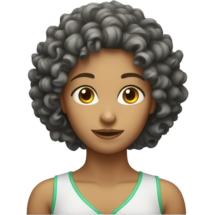 Curly head female emoji