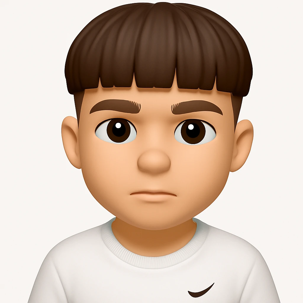 Convert this photo to a 3D emoji in Apple style, keeping the clothes as they are. The style should resemble Apple's emoji style but with a 3D emoji look. emoji