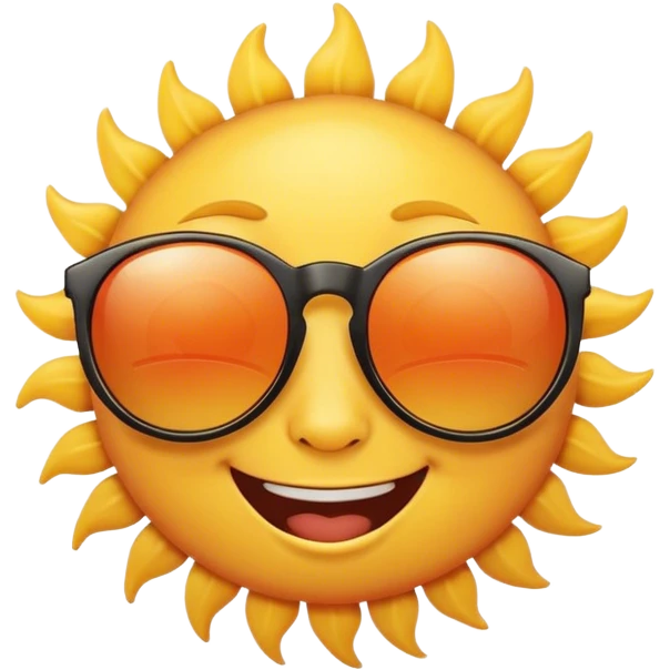 sun wearing sunglasses smiling very cute emoji