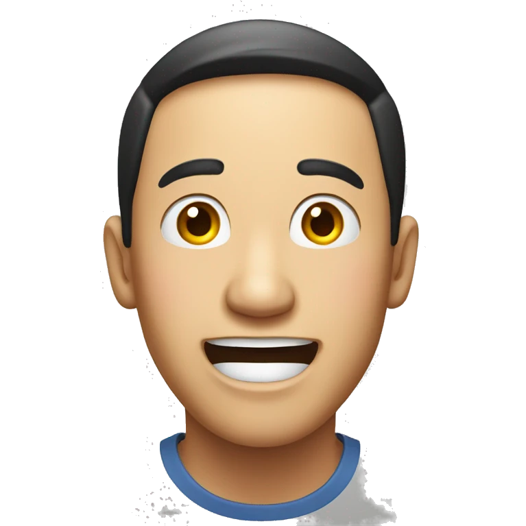 Smiling Chinese man have a surprised  emoji