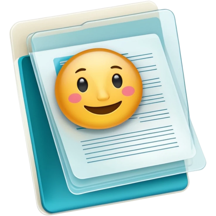 FAFSA info file - Transparent translucent plastic white folder emoji
