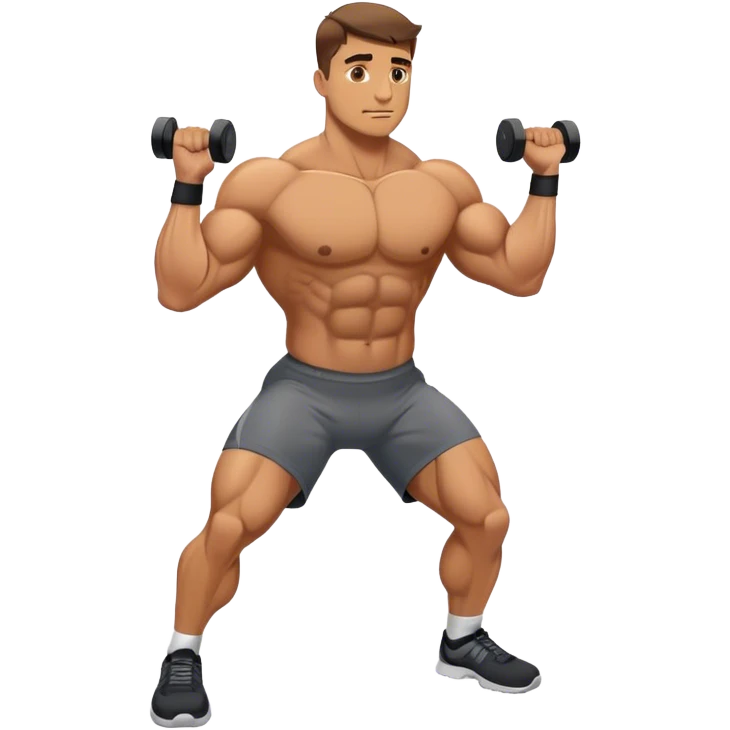 buff man weighted lunges emoji