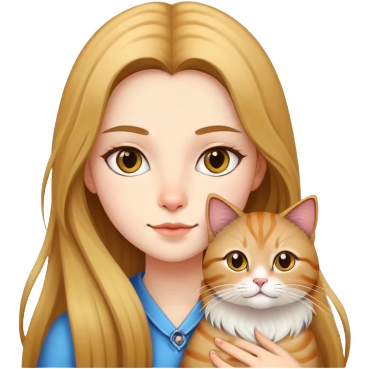 a long hair girl with a jinjila cat emoji