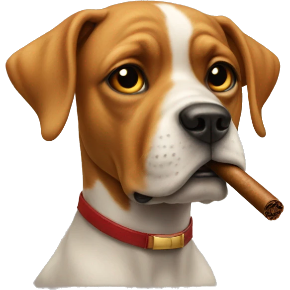 a dog with a cigar emoji