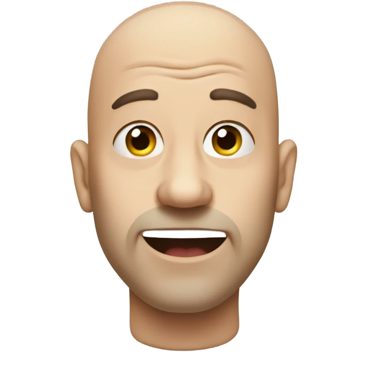Smelly breath bald man emoji