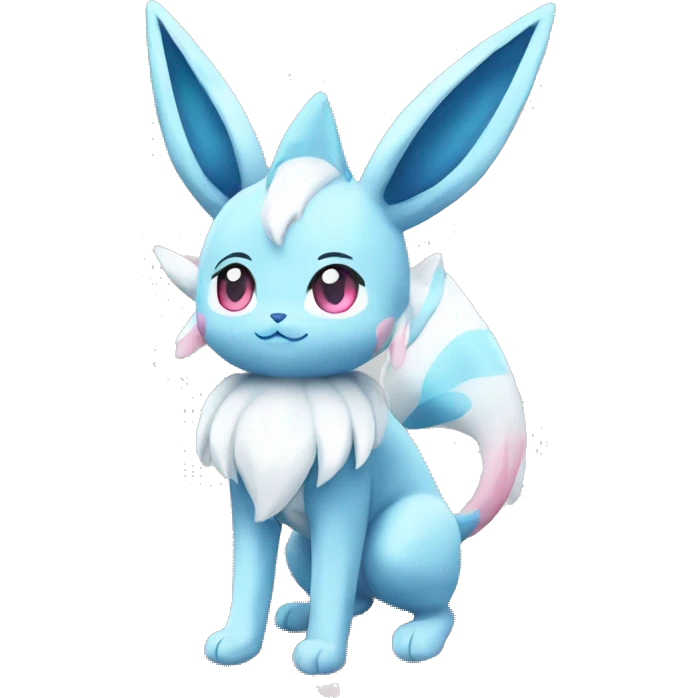 Kawaii Sylveon-Glaceon Full Body emoji
