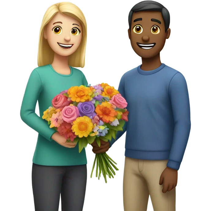 Giving flowers emoji