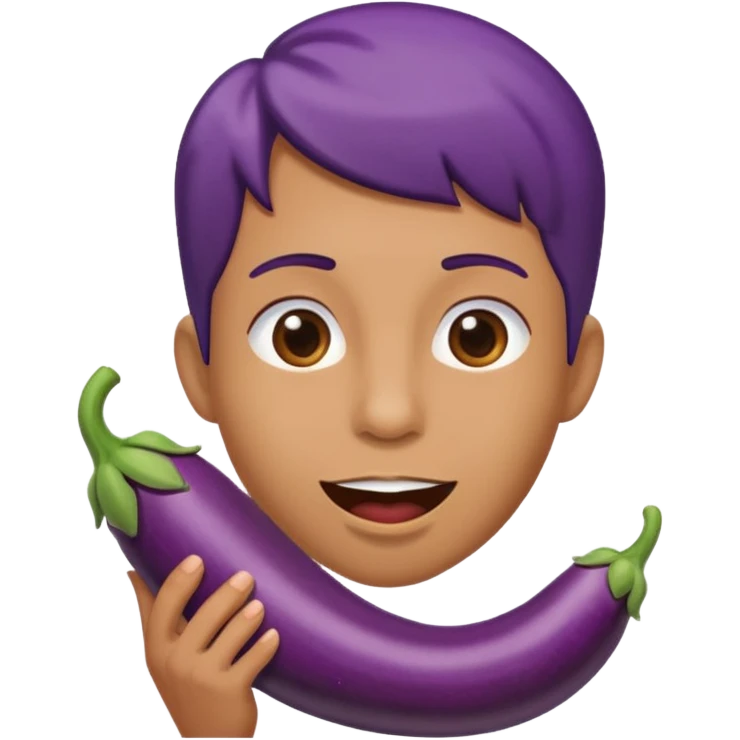 make eggplant vertical in his mouth i meant emoji