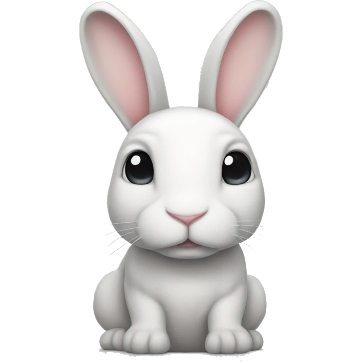 white bunny with floppy ears and a light gray butt  emoji