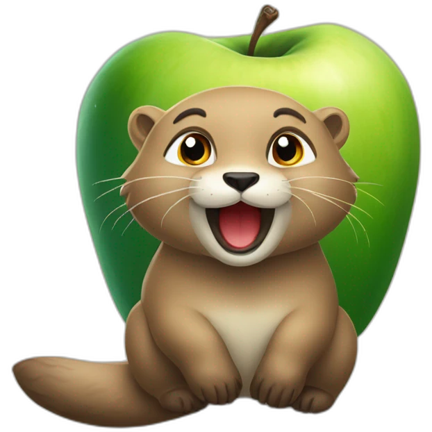 Pomme sur une loutre emoji