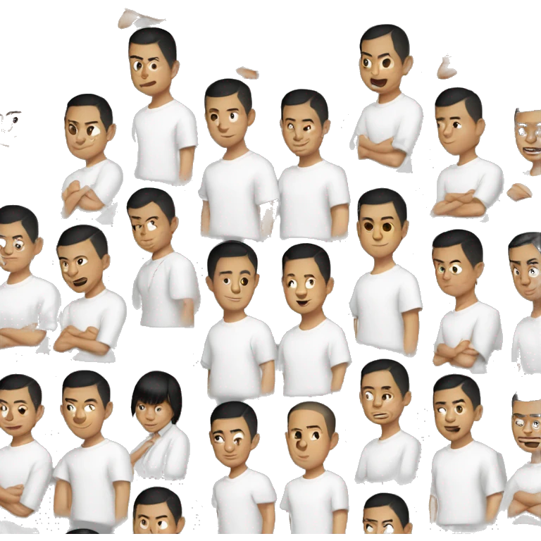 Joey Taiwanese and Thai Buzz cut white shirts  emoji