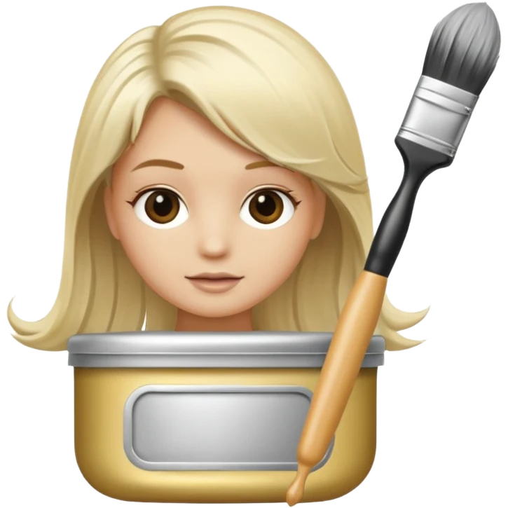 tube of blonde hair dye with a brush next to it emoji