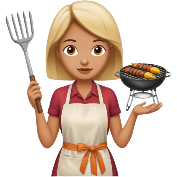 woman grilling bbq emoji
