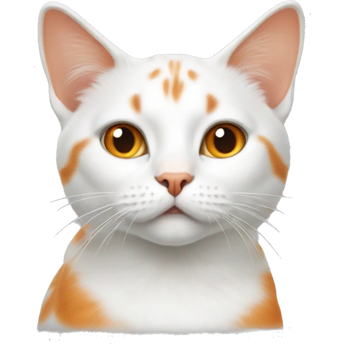 realistic cat white and orange emoji