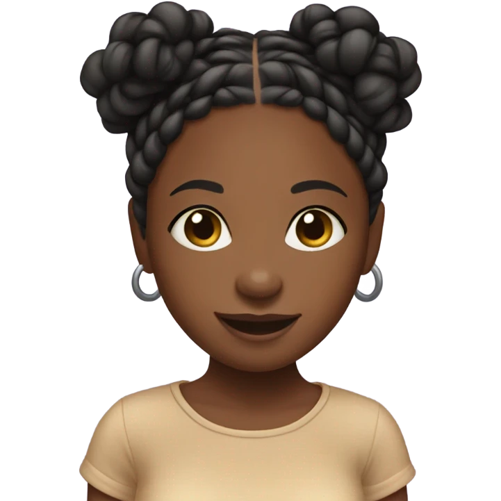 Cute black girl with knotless braids emoji