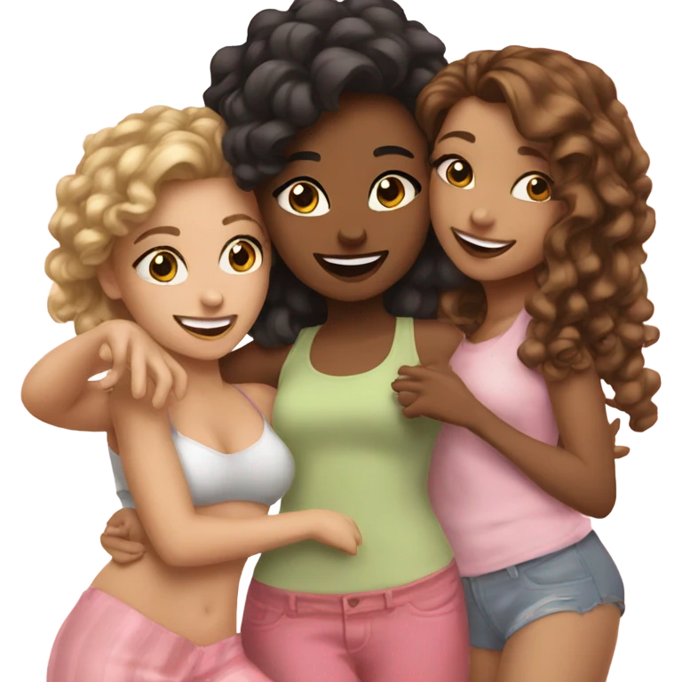 Girls trio besties emoji