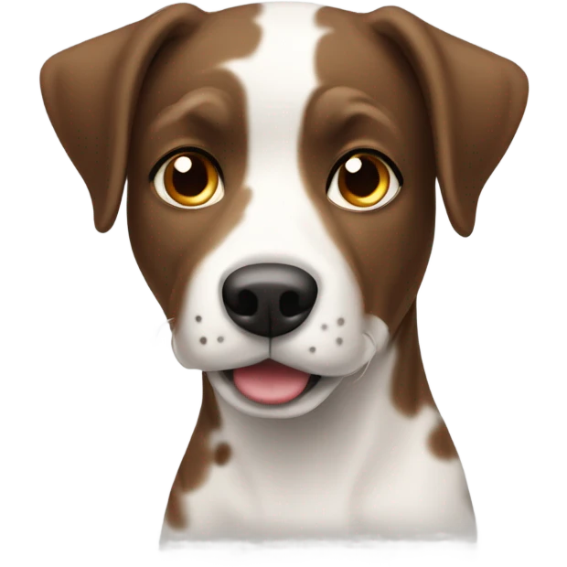 brown and white spotted short hair dog mostly white emoji