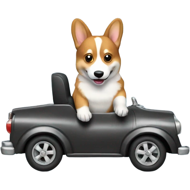 Driving corgi emoji