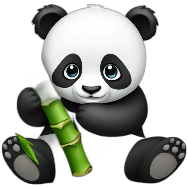 Panda love bamboo emoji