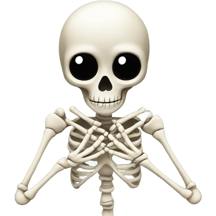 Skeleton making heart hands emoji