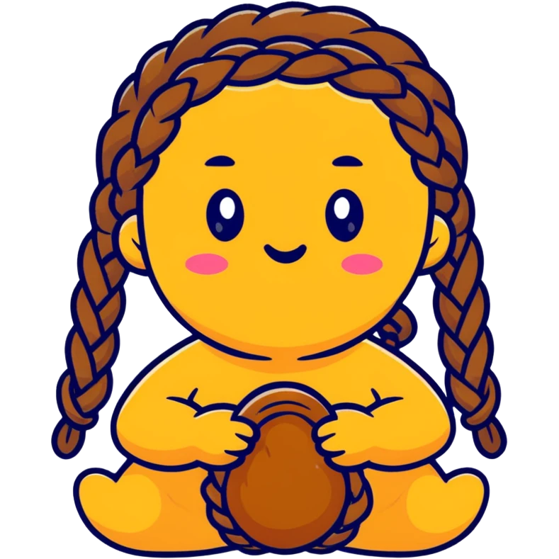 poo emoji with braids emoji