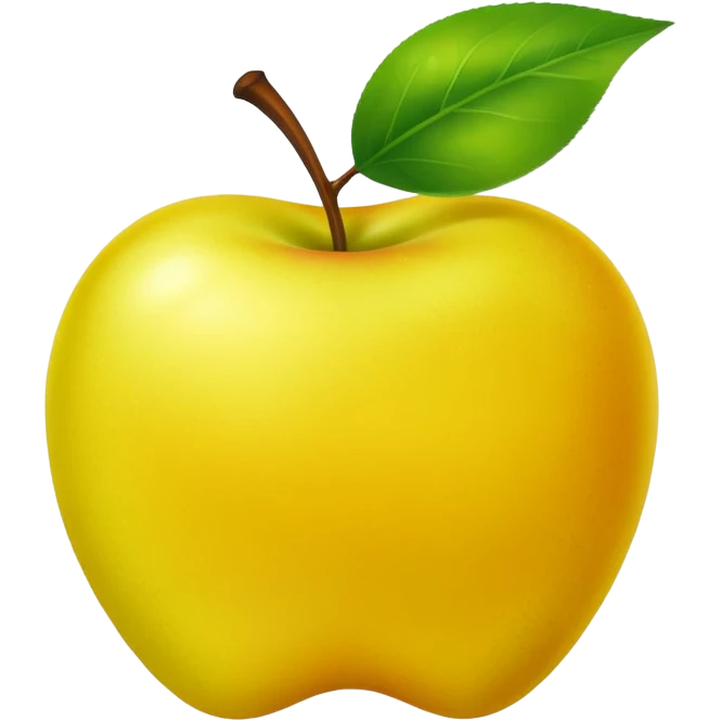 Yellow apple green leaf flush emoji