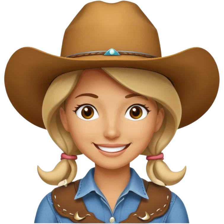 Cowgirl tipping hat emoji