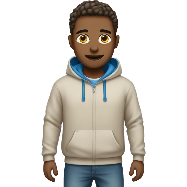 guy in blue hoodie. natural skin colour. emoji