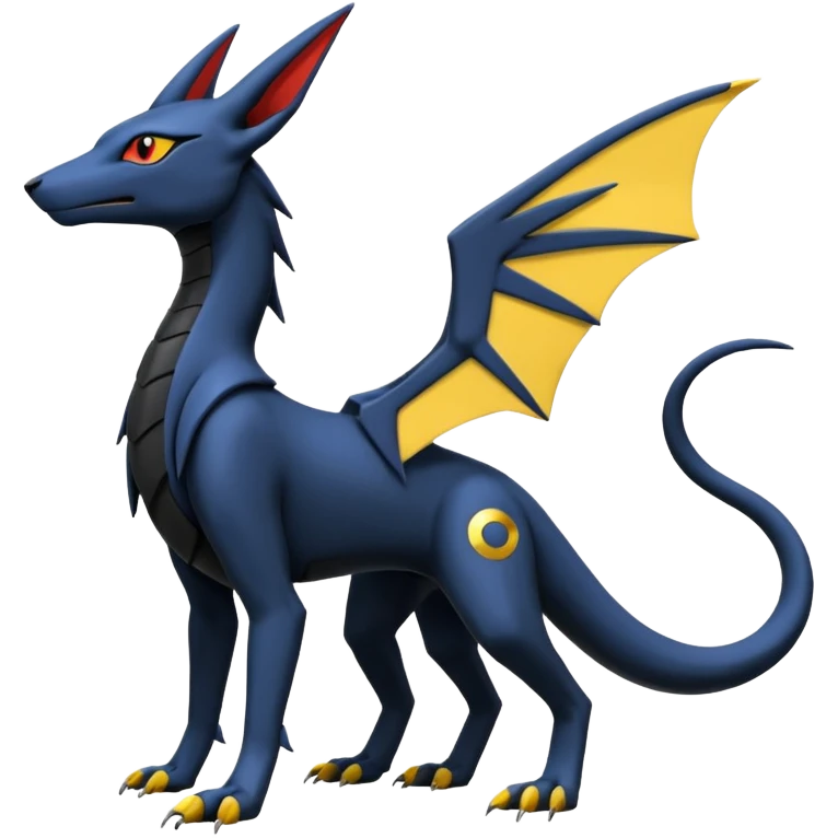 Heliolisk-Salandit-Anubis-Sergal-Umbreon-Cyclizar-Genesect-Pokémon, full body emoji