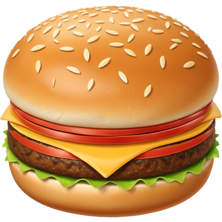 single hamburger bun, smooth golden-brown domed top with white sesame seeds, soft pillowy base, clean edge, no filling or extras, soft lighting, emoji scale emoji