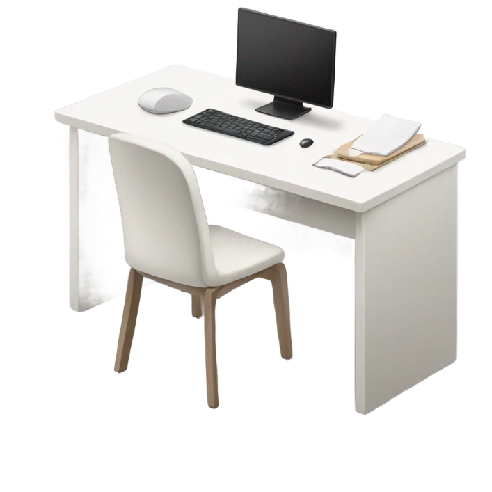 minimalist-clean-work-desk-with-white-wood-colorway-front-view emoji