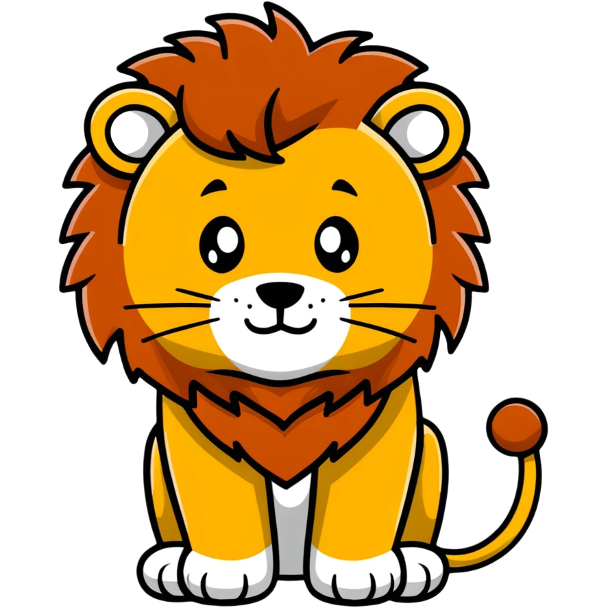 naughty lion looking sideways with mischievous expression emoji