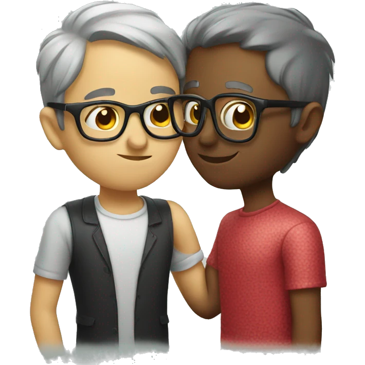 kiss with glasses emoji