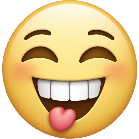 Laughing face with kisses emoji