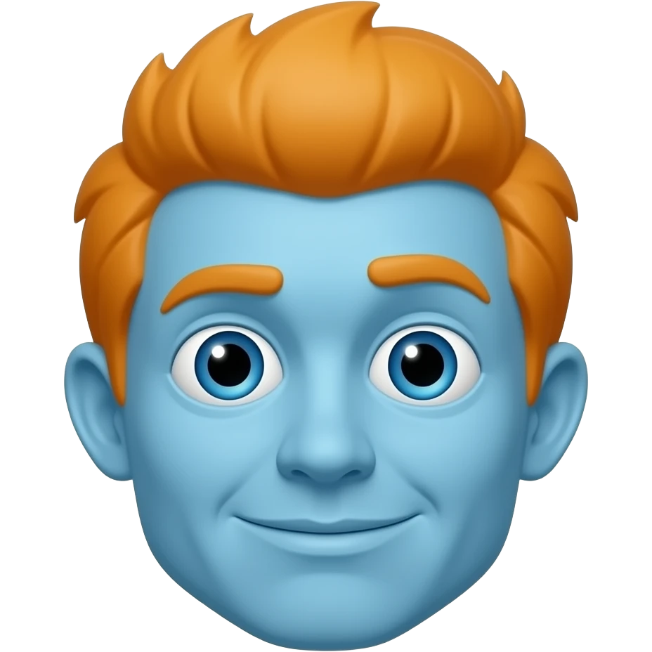 Mr meeseeks blue with orange hair emoji