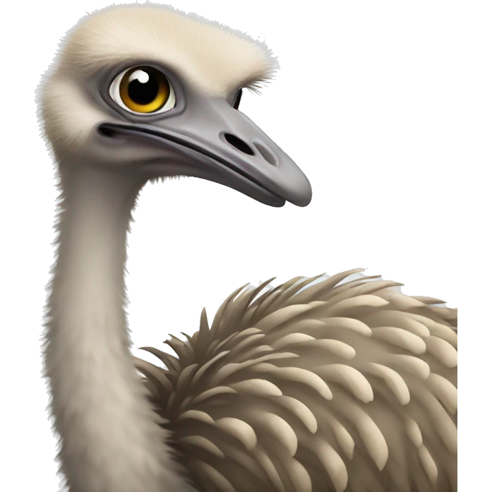 Ostrich with head under sand from aside emoji