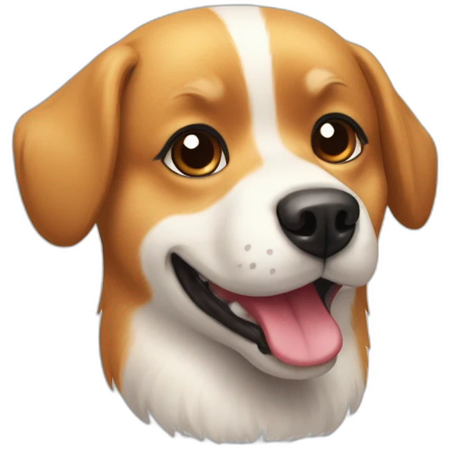 Dog half pomeranian quarter beagle quarter american eskimo emoji