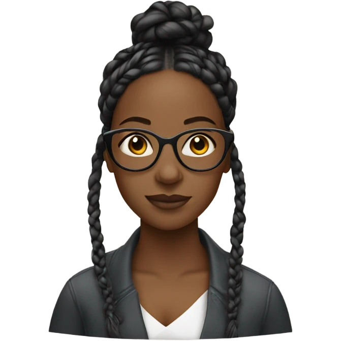 Black women with tinted glasses and braids emoji