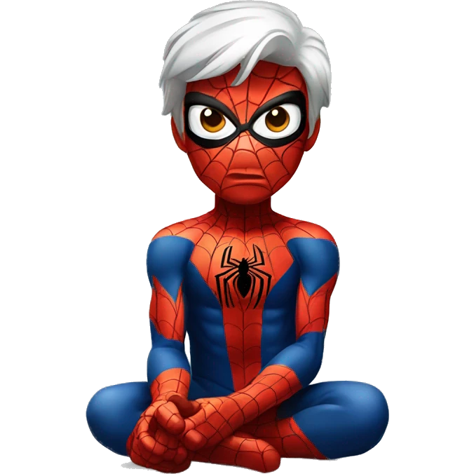 Spiderman sitting ios 18 style emoji