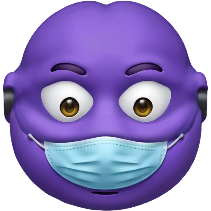 Grimace wearing surgical mask emoji