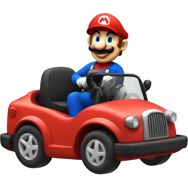Mario driving a car emoji