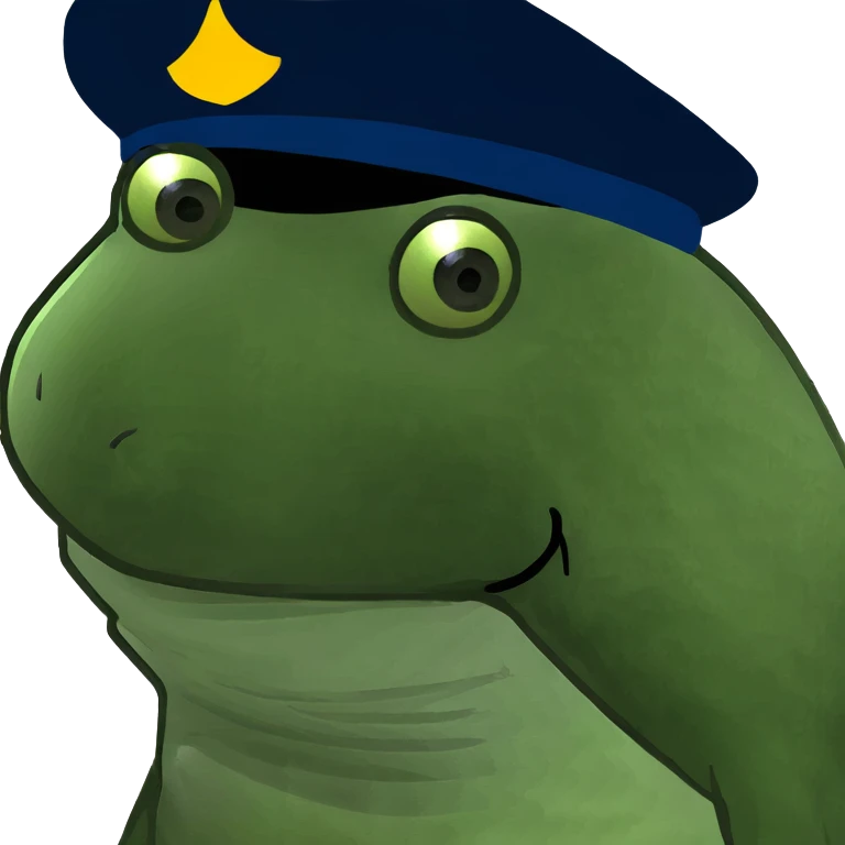 Frog with cap on emoji