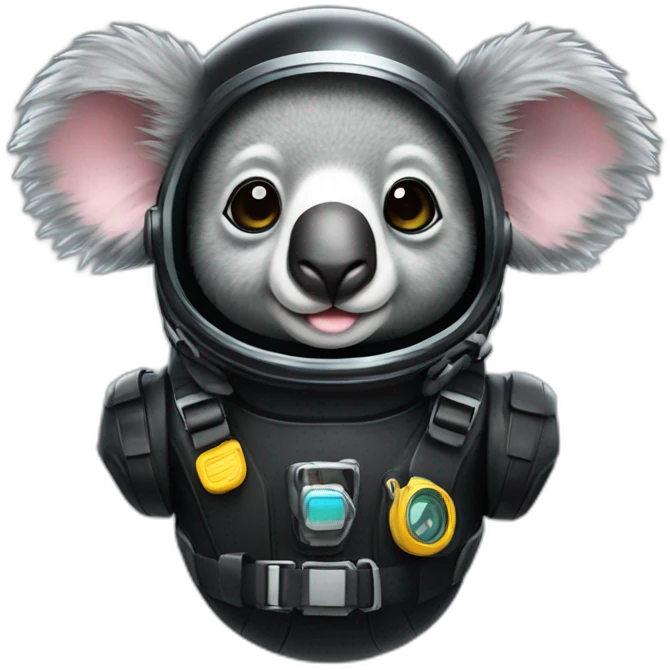 koala in black shiny diving suit emoji