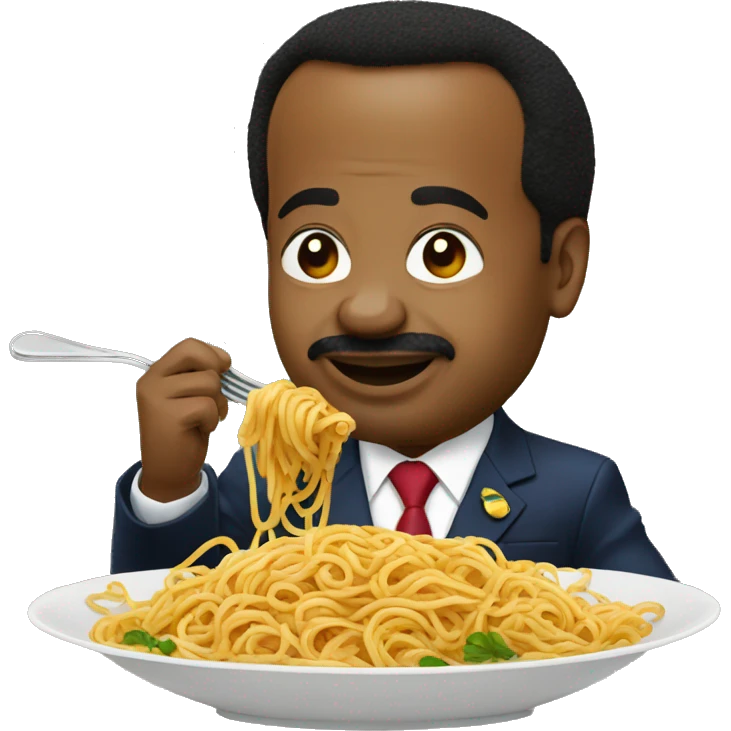 Paul biya eating spaghetti  emoji